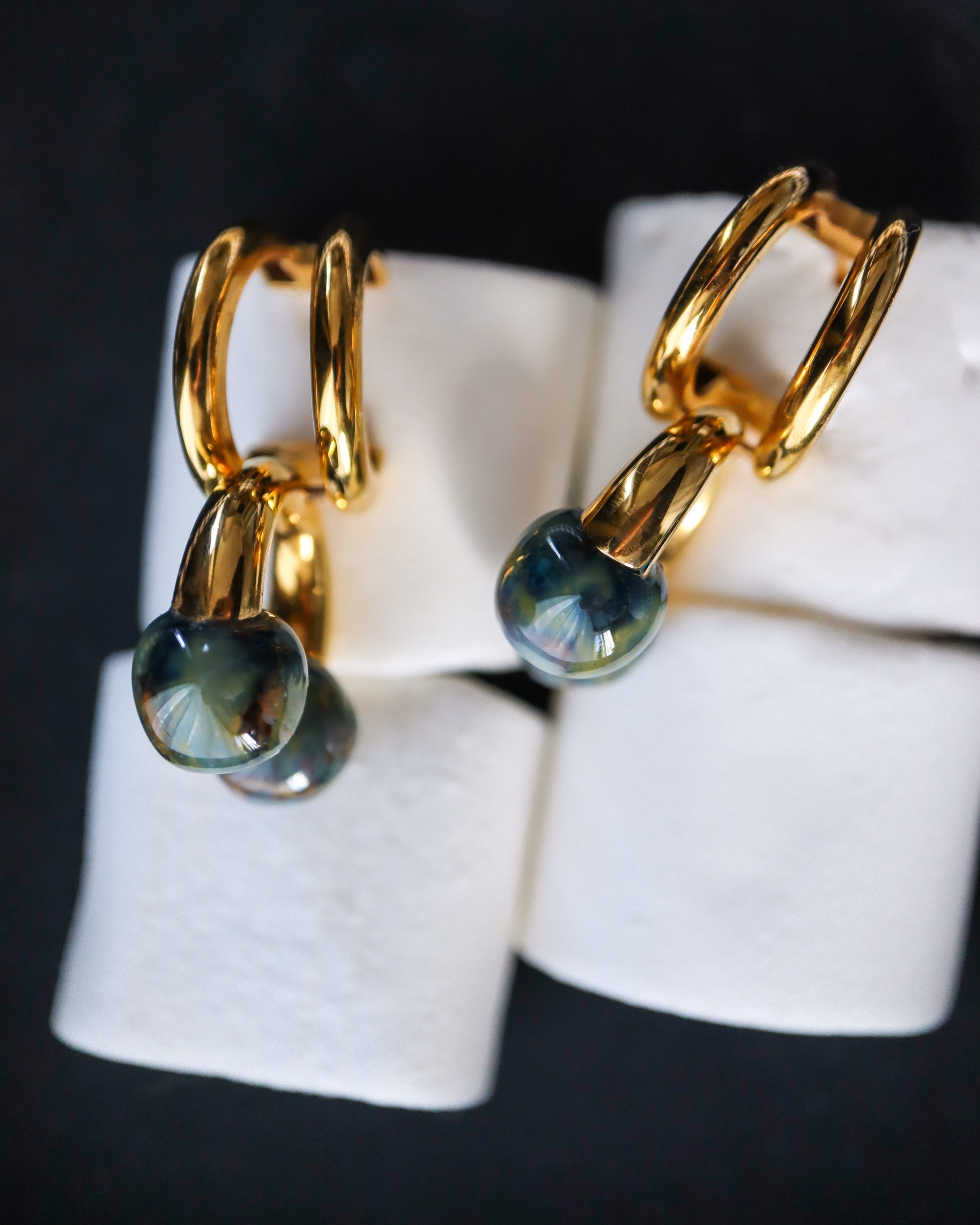 Double Layer Hoop Earrings, Ocean