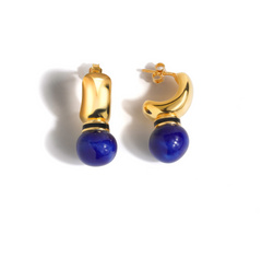 Opulent Deco Earrings With Balls, Marine