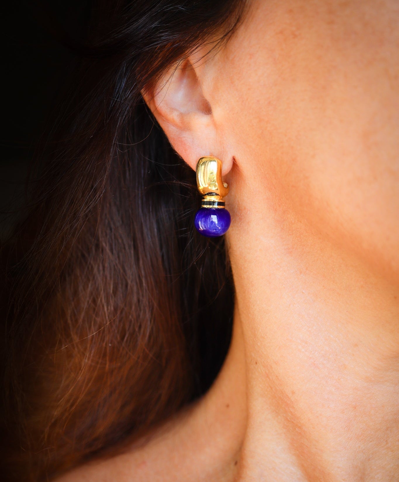 Opulent Deco Earrings With Balls, Marine
