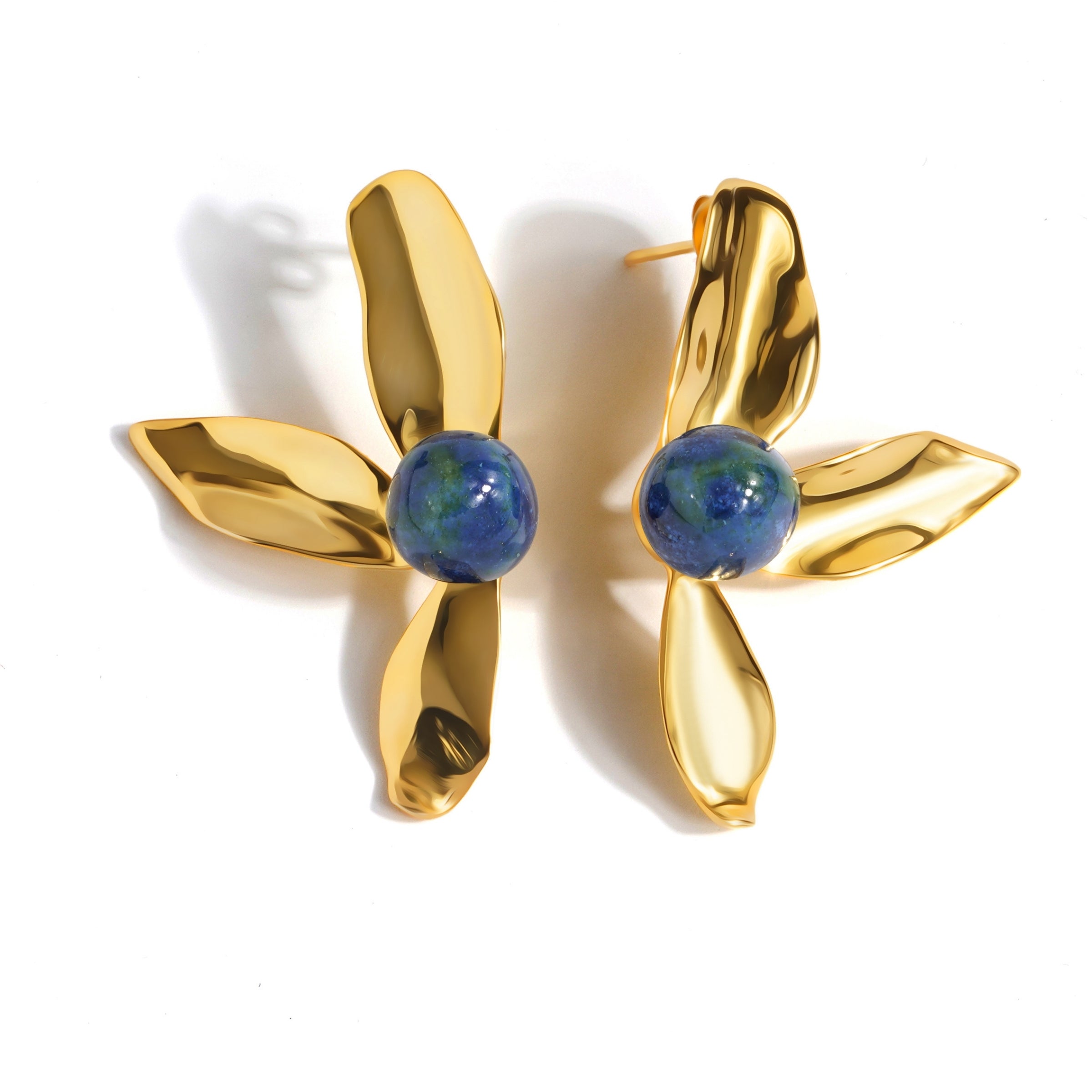 Petal Earrings, Sea