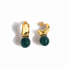 Opulent Deco Earrings With Balls, Forest