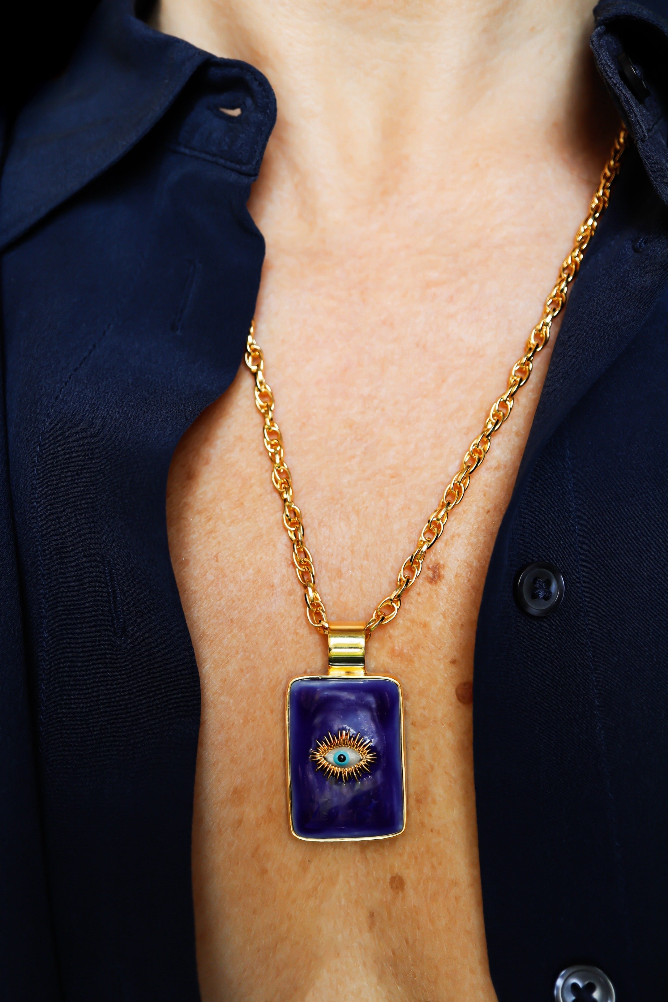 Evil Eye Pendant, Marine